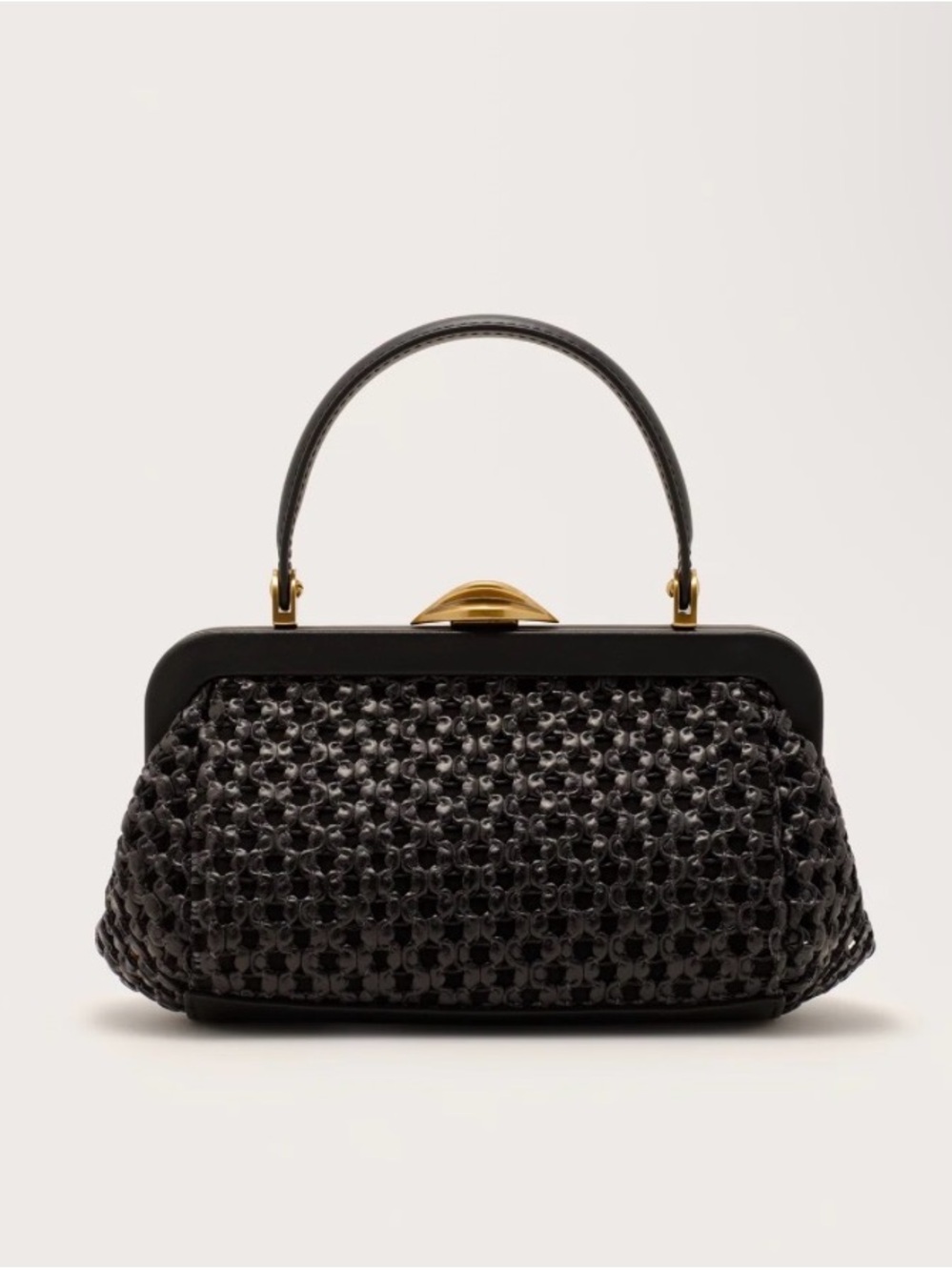 cult gaia Zuma Black Woven Top-Handle Clutch or crossbody!